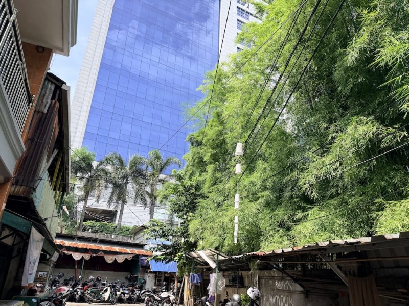 写真:張り巡らされる電線